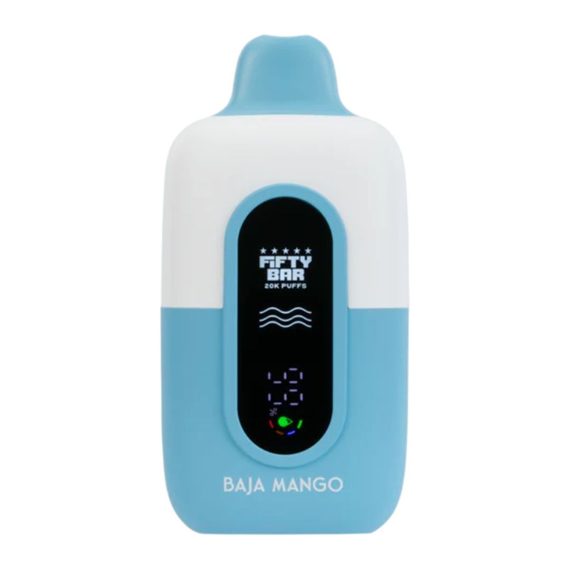 Fifty Bar 20K Nixodine disposable vape standing upright, with the Nixodine label visible on the front