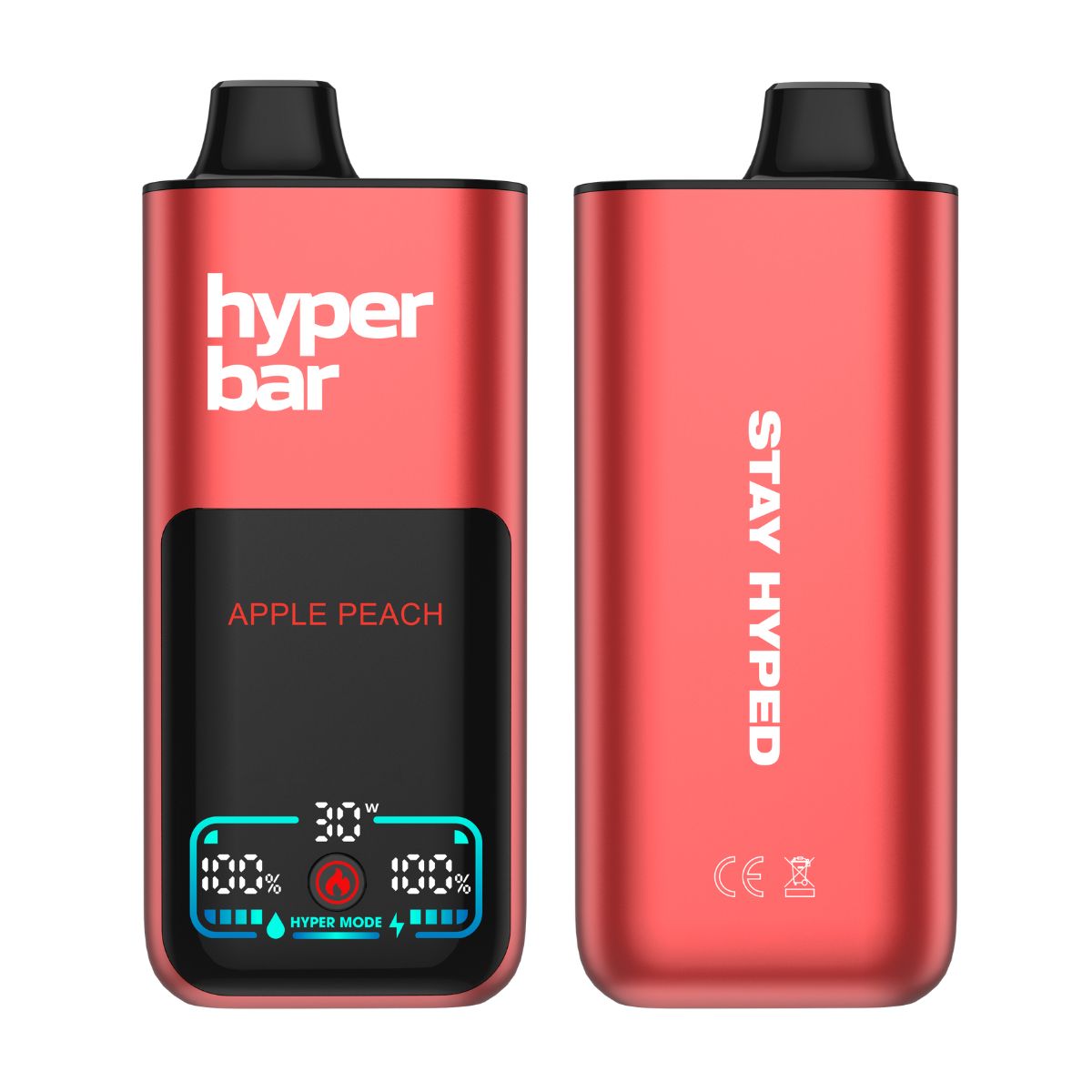 HyperBar BE70K disposable vape standing upright on a white background