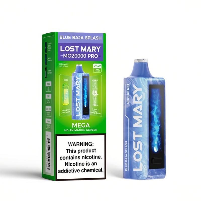 Lost Mary MO20000 Pro disposable with adjustable airflow, rated at 20,000 puffs from 18mL of e-liquid
