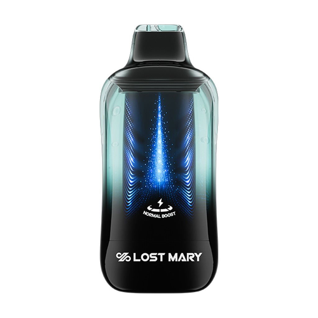 Lost Mary VIZ 55K disposable in its first flavor, standing upright with the transparent body visible through the body and the mouthpiece at the top